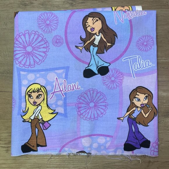 Lil Bratz Sewing Fabric 1 Yard 2004 Retired Out of Print Purple 100% Cotton - Picture 1 of 5